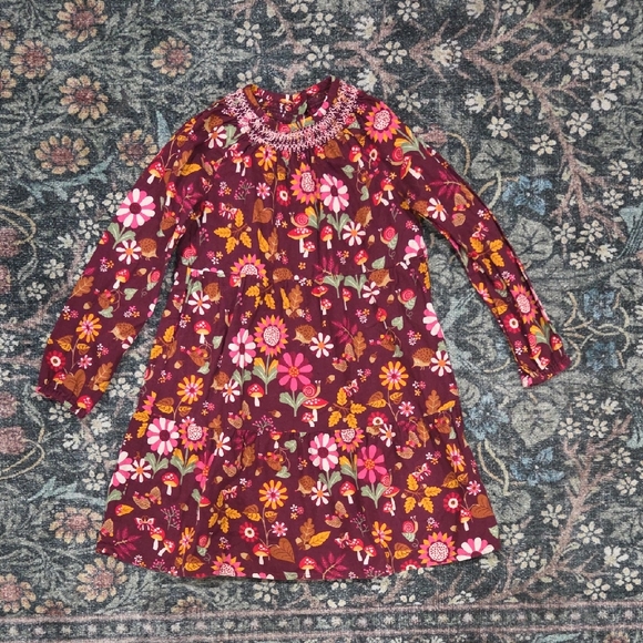 Gymboree Other - Gymboree Burgundy Woodland Floral Long Sleeve Dress